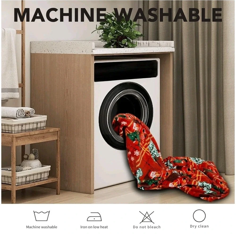 Christmas‎ Oversized Flannel Wearable Blanket Hoodie for Adults, One Size